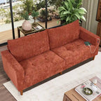 Modern 82.68  Chenille Upholstered Sofa Loveseat Sofa with USB Ports for Living Space