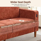 Modern 82.68  Chenille Upholstered Sofa Loveseat Sofa with USB Ports for Living Space