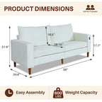 Modern 82.68  Chenille Upholstered Sofa Loveseat Sofa with USB Ports for Living Space