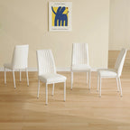 Stylish High Back Dining Chair Set for Various Rooms, PU Material Enhanced