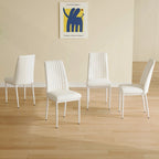Stylish High Back Dining Chair Set for Various Rooms, PU Material Enhanced