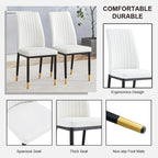 Stylish High Back Dining Chair Set for Various Rooms, PU Material Enhanced