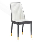Stylish High Back Dining Chair Set for Various Rooms, PU Material Enhanced
