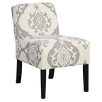 Gymax Armless Accent Chair w/ Rubber Wood Legs Modern Vanity Chair for