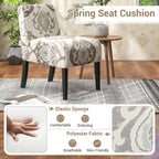 Gymax Armless Accent Chair w/ Rubber Wood Legs Modern Vanity Chair for