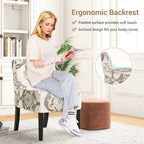 Gymax Armless Accent Chair w/ Rubber Wood Legs Modern Vanity Chair for