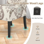 Gymax Armless Accent Chair w/ Rubber Wood Legs Modern Vanity Chair for