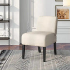 Gymax Armless Accent Chair w/ Rubber Wood Legs Modern Vanity Chair for