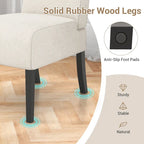 Gymax Armless Accent Chair w/ Rubber Wood Legs Modern Vanity Chair for