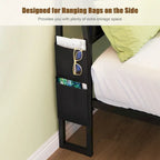 Queen Size Platform Bed with Tilted Headboard and LED