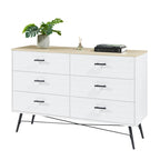 Rustic Style 47.24 Dresser TV Stand with 6 Deep Storage Drawers for Living Room