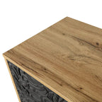 62.99 Accent TV Stand Cabinet with Carved Pattern Door, Storage Shelf, and Solid Wood Leg for Living Room