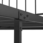 Black Metal Queen Size Platform Bed Frame with Headboard and Footboard, Sturdy Construction, No Box Spring Needed, Queen