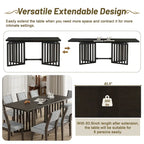 9-Piece Farmhouse Dining Set with Extendable Table & 8 Chairs