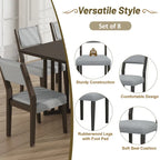 9-Piece Farmhouse Dining Set with Extendable Table & 8 Chairs