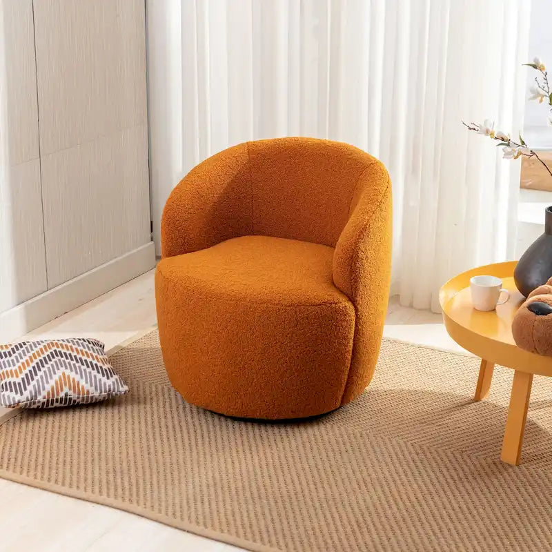 25.6 Swivel Barrel Chair with Black Coating