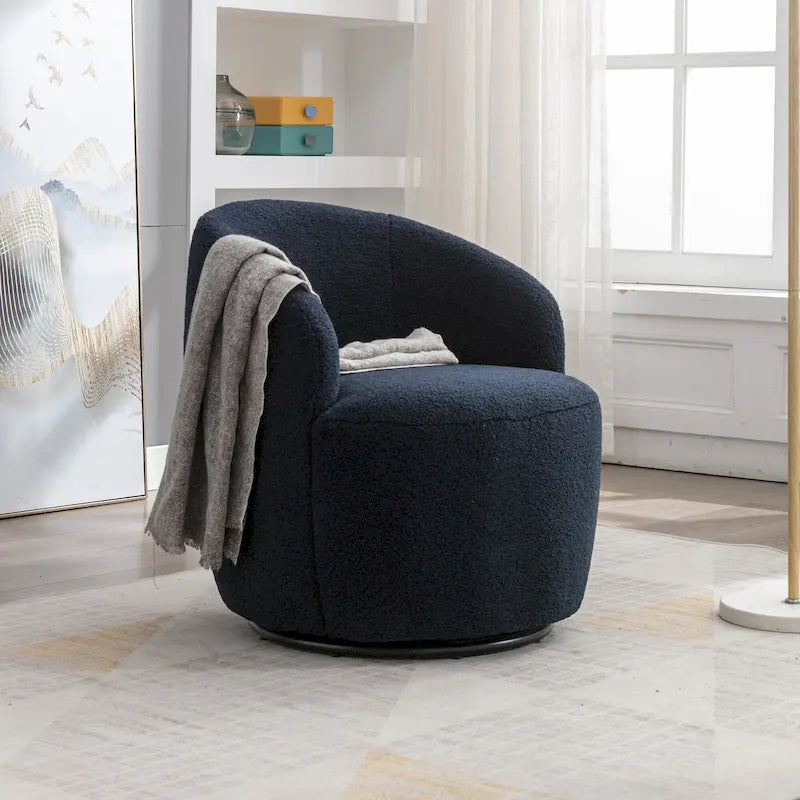 25.6 Swivel Barrel Chair with Black Coating