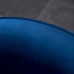 Blue Modern 22 Upholstered Velvet Accent Chair with Round Swivel Metal Base for Living Room