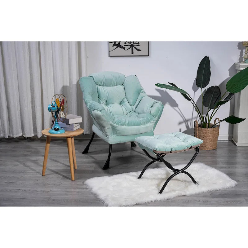 Green 22.35 Tufted Lounge Chair with Side Pocket