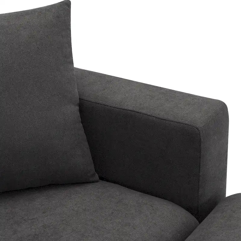100.4 L-Shaped Polyester Sectional Sofa with 4-Seat Convertible Couch and Ottoman & Pocket Spring Cushions (300lb Capacity)
