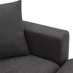 100.4 L-Shaped Polyester Sectional Sofa with 4-Seat Convertible Couch and Ottoman & Pocket Spring Cushions (300lb Capacity)