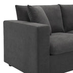 100.4 L-Shaped Polyester Sectional Sofa with 4-Seat Convertible Couch and Ottoman & Pocket Spring Cushions (300lb Capacity)