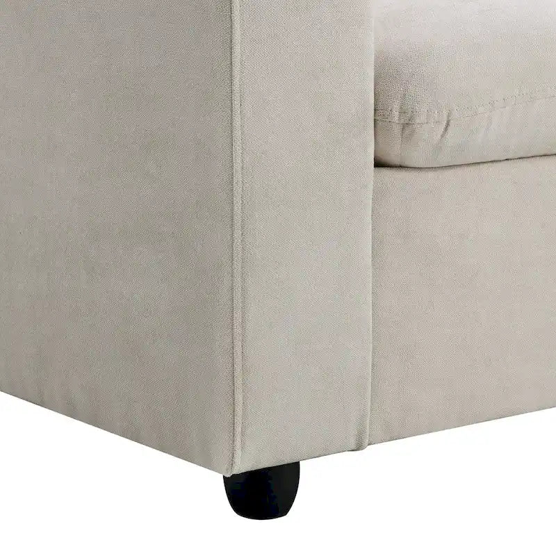 100.4 L-Shaped Polyester Sectional Sofa with 4-Seat Convertible Couch and Ottoman & Pocket Spring Cushions (300lb Capacity)