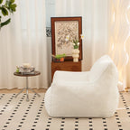 Faux Fur Bean Bag Chair with Back Support, High-Density Shredded Foam Filler, and Versatile Design