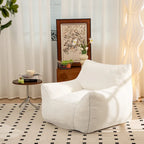 Faux Fur Bean Bag Chair with Back Support, High-Density Shredded Foam Filler, and Versatile Design