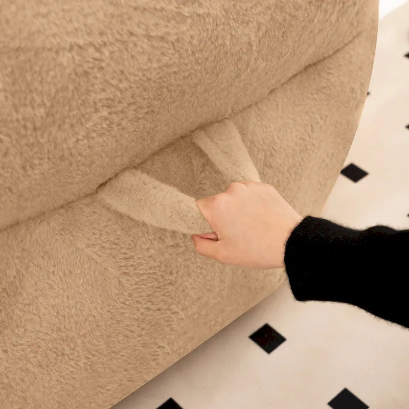 Faux Fur Bean Bag Chair with Back Support, High-Density Shredded Foam Filler, and Versatile Design