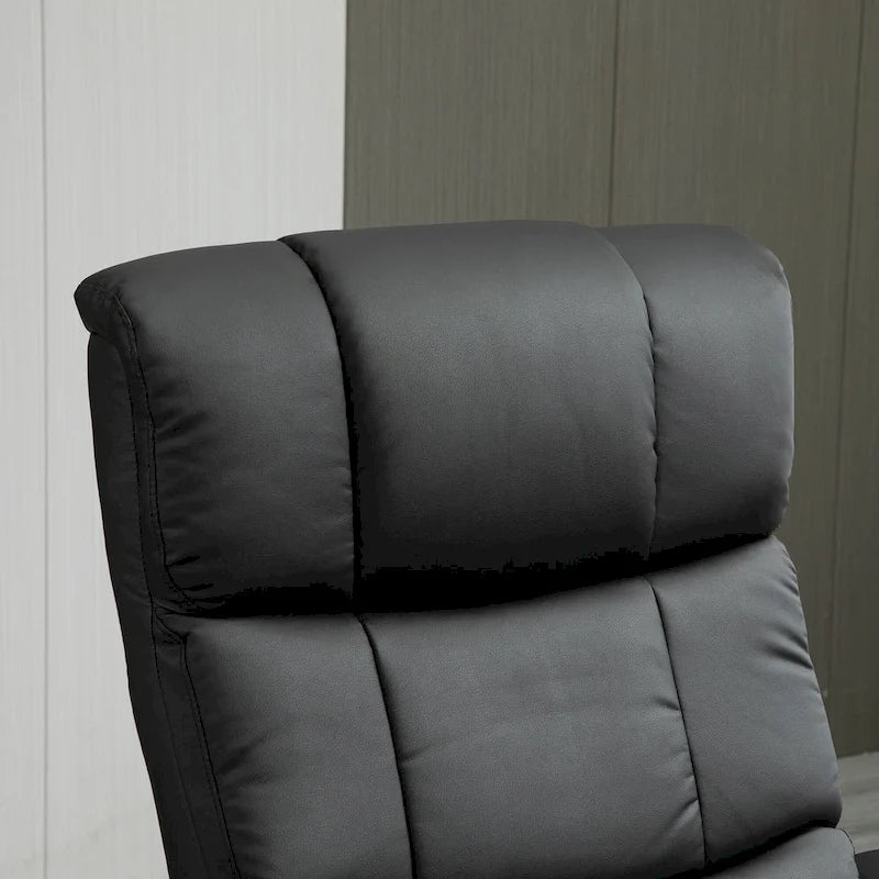 Black 28.8 High Back Swivel Recliner Chair with Ottoman