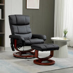 Black 28.8 High Back Swivel Recliner Chair with Ottoman