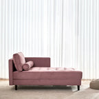 Pink 64 Velvet Tufted Chaise Lounge Chair