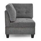 Grey 116 L-Shaped 6-Seat Sofa with Chairs and Storage