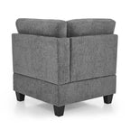 Grey 116 L-Shaped 6-Seat Sofa with Chairs and Storage