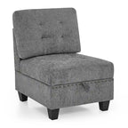 Grey 116 L-Shaped 6-Seat Sofa with Chairs and Storage