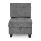 Grey 116 L-Shaped 6-Seat Sofa with Chairs and Storage
