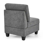 Grey 116 L-Shaped 6-Seat Sofa with Chairs and Storage