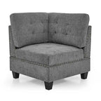 Grey 116 L-Shaped 6-Seat Sofa with Chairs and Storage