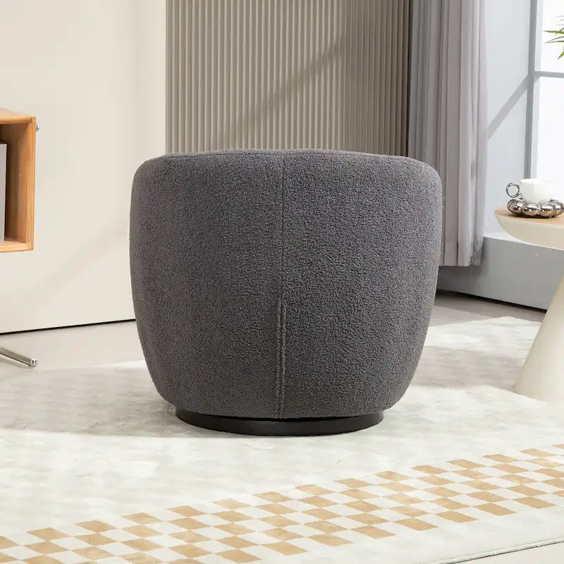 Grey 37.2 Swivel Barrel Chair with Storage