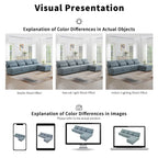 Blue 120 L-Shaped 4-Seat Sectional Sofa
