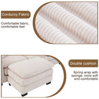 White 118.1 Luxurious U-Shaped 6-Seater Sofa