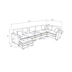 White 118.1 Luxurious U-Shaped 6-Seater Sofa