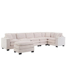 White 118.1 Luxurious U-Shaped 6-Seater Sofa