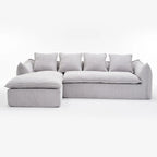 106.3 Oversized L-Shaped 3-Seat Sofa with Chaise and 4 Pillows