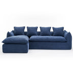 106.3 Oversized L-Shaped 3-Seat Sofa with Chaise and 4 Pillows