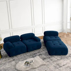 Blue 93 Modular L-Shaped 4-Seat Sectional Sofa with Reversible Ottoman