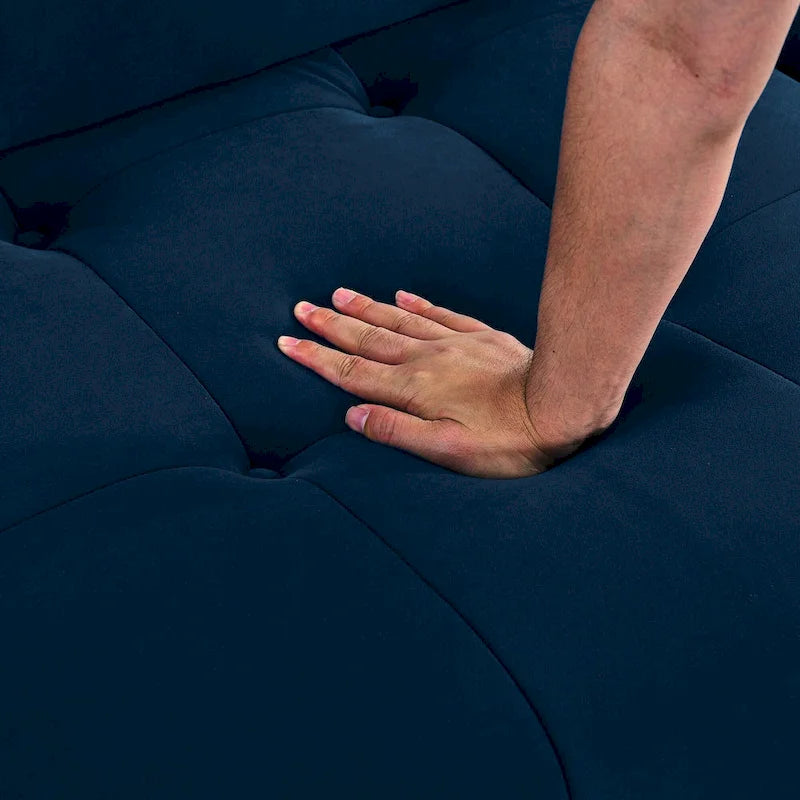Blue 93 Modular L-Shaped 4-Seat Sectional Sofa with Reversible Ottoman