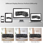 Black 84 Modular Chenille 5-Seat Corner Sectional Sofa Set with 2 Pillows, Ideal for Living Room or Apartment Use