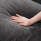 Black 84 Modular Chenille 5-Seat Corner Sectional Sofa Set with 2 Pillows, Ideal for Living Room or Apartment Use